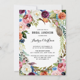 Convites Boho Watercolor Frame Floral Bridal