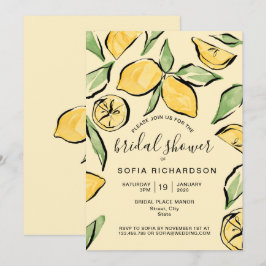 Convites Boho Watercolor Lemon Citrus Greenery Summer