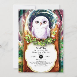 Convites Boho Watercolor Owl Birthday