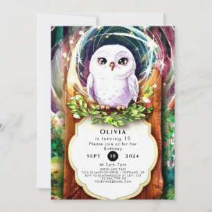 Convites Boho Watercolor Owl Birthday