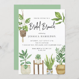 Convites Boho Watercolor Plantas Potentes Bridal Brunch