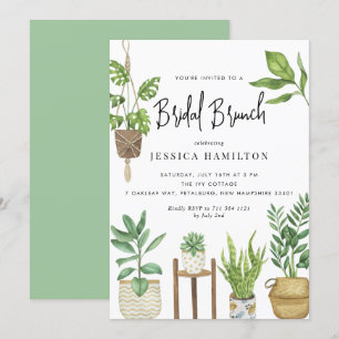 Convites Boho Watercolor Plantas Potentes Bridal Brunch