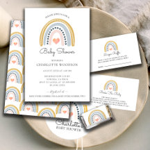 Boho Watercolor Rainbow Girl Chá de fraldas