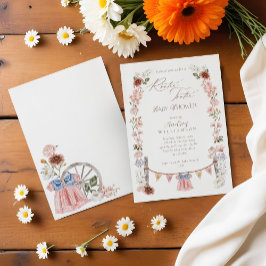 Convites Boho Watercolor Western Little Chá de fraldas