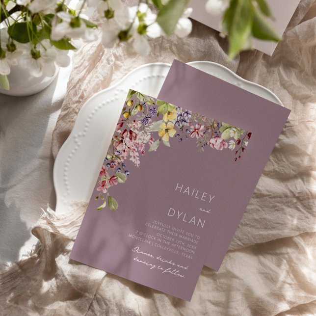 Convites Boho Watercolor Wildflower Meadow Wedding (Criador carregado)