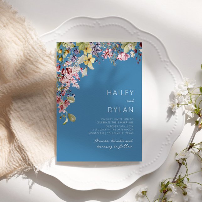 Convites Boho Watercolor Wildflower Meadow Wedding (Criador carregado)