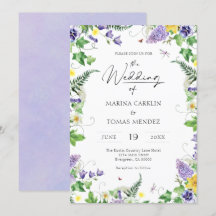 Boho Watercolor Wildflower Wedding