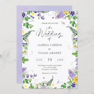 Convites Boho Watercolor Wildflower Wedding