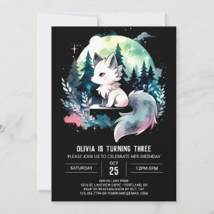Convites Boho Watercolor Wolf Birthday