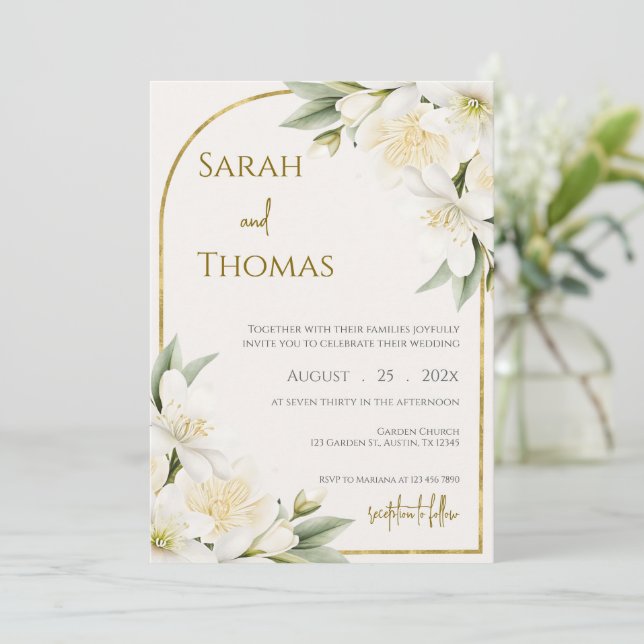 Convites Boho Wedding Invitation (Em pé/Frente)