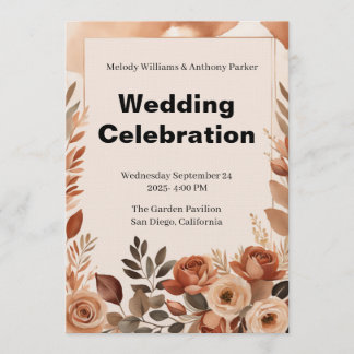 Convites Boho Wedding Invitation | Terracotta Pampas Grass
