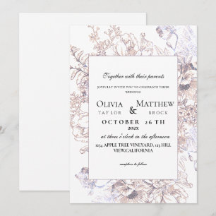 Convites Boho Wedding Rustic Neutral Elegant Modern Wedding