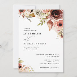 Convites Boho Wedding Terthy Floral Watercolor Buquê