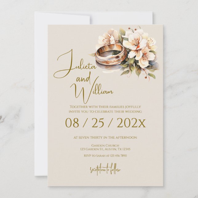 Convites Boho Wedding with Rings (Frente)