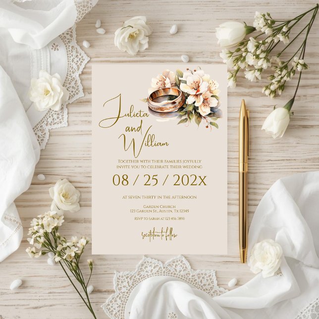 Convites Boho Wedding with Rings (Criador carregado)