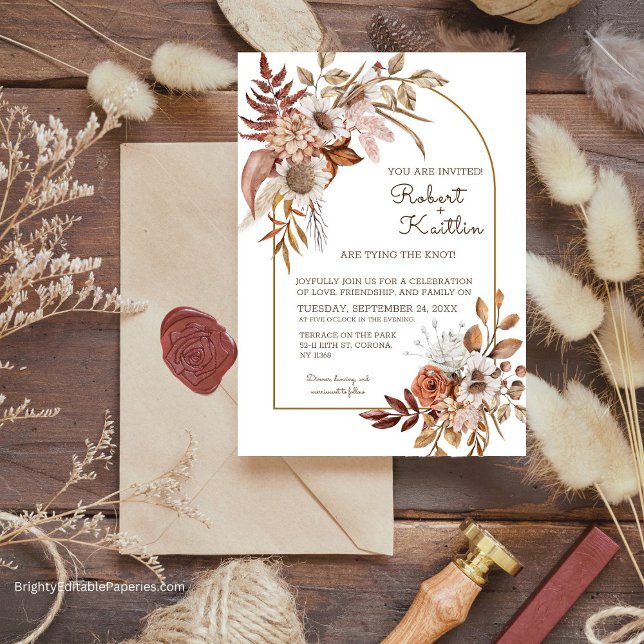 Convites Boho Weding Modelo (Rustic Charm  Boho Wedding Invites)