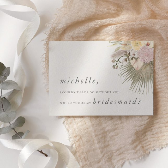 Convites Boho Weding Pampas Grass Orchid Palm Protea (Boho Wedding Pampas Grass Orchid Palm Protea Invitation)