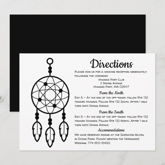 Convites Boho Wedtions Diretions Dreamcatcher Detalhes Negr (Frente/Verso)
