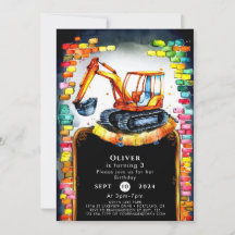 Boho Whimsic Construction Birthday