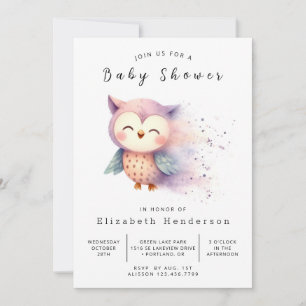 Convites Boho Whimsical Owl Chá de fraldas