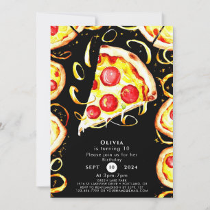 Convites Boho Whimsical Pizza Birthday