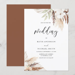 Convites Boho White Floral Elegante Casamento