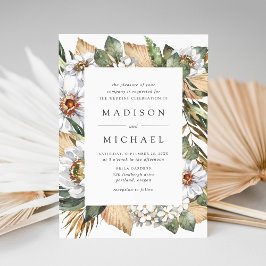 Convites Boho White Floral & Greenery Wedding