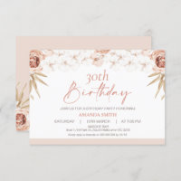 Boho White Orchards Palm Leaf aniversário de 30 an