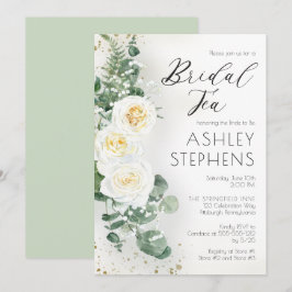 Convites Boho White Rose Floral | Eucalyptus Bridal Tea