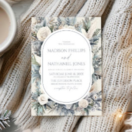 Convites Boho White Rose Floral Flower Garden Casamento