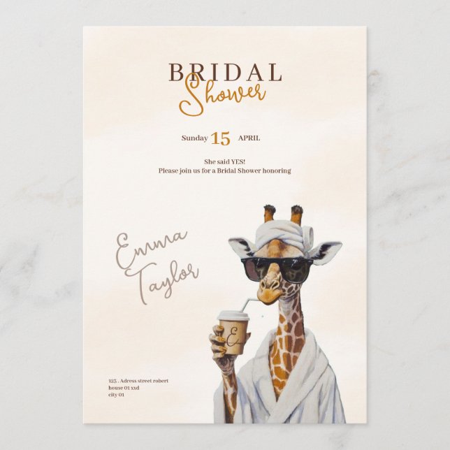 Convites boho wild bridal shower safari invitation (Frente)