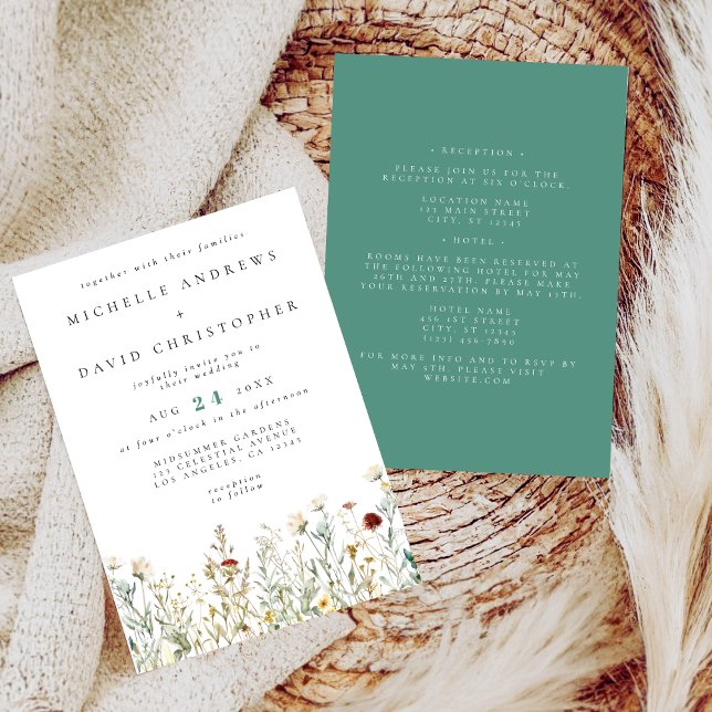 Convites Boho Wildflower All in One Wedding (Criador carregado)