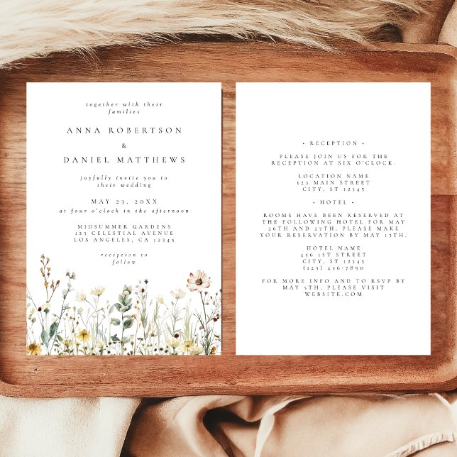 Convites Boho Wildflower All in One Wedding (Criador carregado)