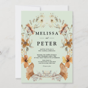 Convites Boho Wildflower Autumn Floral Wedch