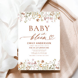Convites Boho Wildflower Baby in Bloom Chá de fraldas