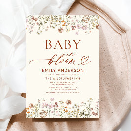 Convites Boho Wildflower Baby in Bloom Chá de fraldas