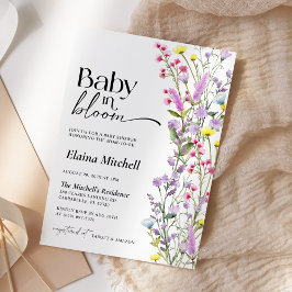 Convites Boho Wildflower Baby in BlosanChá Floral