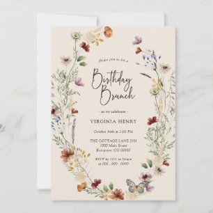 Convites Boho Wildflower Birthday Brunch