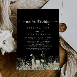 Convites Boho Wildflower Black Elopement Receptor