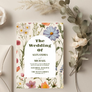 Convites Boho Wildflower Botanical Wedding