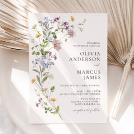 Convites Boho Wildflower Botanical Weditation