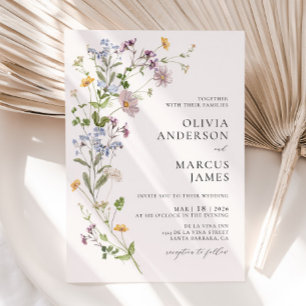 Convites Boho Wildflower Botanical Weditation