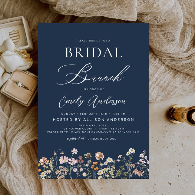 Convites Boho Wildflower Bridal BrunChá de panela (Criador carregado)