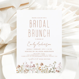 Convites Boho Wildflower Bridal BrunChá de panela