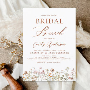 Convites Boho Wildflower Bridal BrunChá de panela