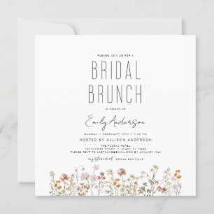 Convites Boho Wildflower Bridal BrunChá de panela