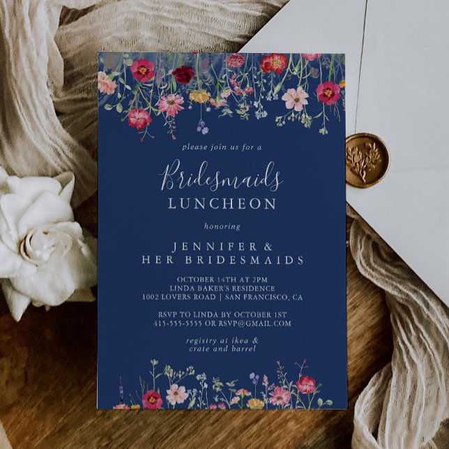 Convites Boho Wildflower Bridesmaids Luncheon Chá (Criador carregado)