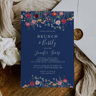Convites Boho Wildflower Brunch e Chá de panela Borracha