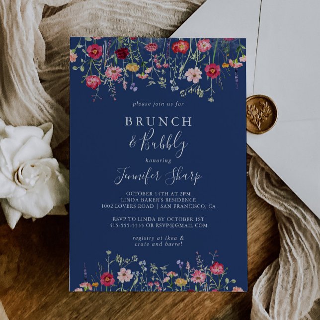 Convites Boho Wildflower Brunch e Chá de panela Borracha (Criador carregado)