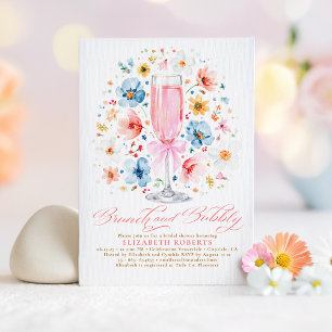 Convites Boho Wildflower Brunch e Chá de panela Borracha